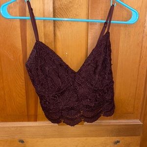 Burgundy lace top
